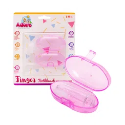 Adore Baby Fingerbrush with Hygiene Storage Case- Pink-image-36
