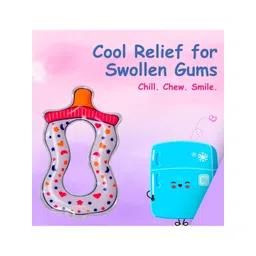 Adore Kids 2Pc White & Orange Colored Milk Bottle Design Crave Water Filled Teethers image 3