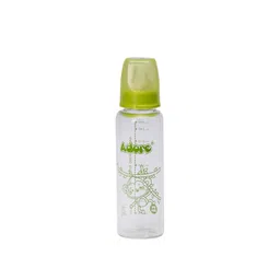 Adore Kids Glaze Senior 2 Stage Glass Feeding Bottle With Anti- Colic Teat - 250 ml -Green-image-33