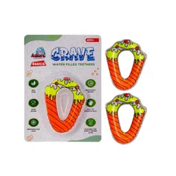 Adore Kids Pack of 2 Orange Colored & Yellow Ice Cream Shape Crave Water Filled Teethers-image-0