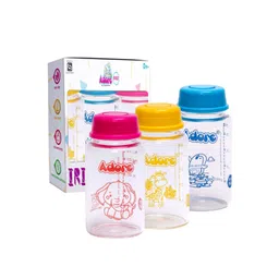 Adore Kids Set Of 3 Iris Borosilicate Glass Milk Storage Bottle - 125 ml Each - Blue-image-22
