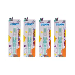 Adore Standy Kids Toothbrush With Safety Case Pack of 4 - Green-image-6