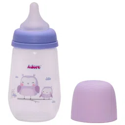 Adore White & Purple Printed Wide Neck Dual Anti-Colic Feeding Bottle-250ml-picture-34