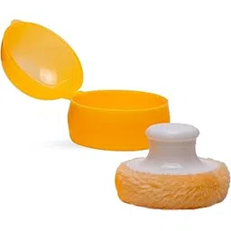 Adore Rokey Compact Powder Puff Set with Case - Baby Care After-Bath Powder Puff with Portable Talcum Powder Holder Box (Yellow)-picture-17