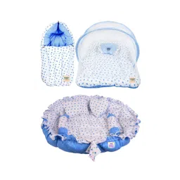 ADORE STUFF Kids Blue & White Printed Pure Cotton Baby Bed Sets-image-45