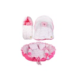ADORE STUFF Kids Pink & White Printed Pure Cotton Baby Bed Sets-image-39