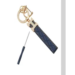 ADOREAL Unisex Black & Gold Letter H & Stones Studded Leather Keychain & Keyring-picture-22