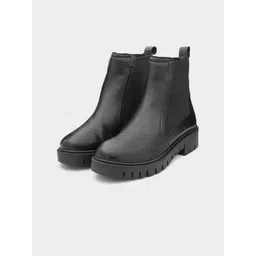 ADORLY Women Black Synthetic Casual Block-Heeled Chelsea Boots-picture-16