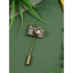 ADORN Unisex Stone Studded Vintage Camera Statement Lapel Pin Brooch-picture-26