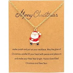 adoshine Christmas Tree Pendant Necklace, Snowflake Santa Claus Design, Adjustable Chain, Holiday Jewelry Gift-picture-16