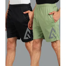 adrenex Pack of 2 Solid Men Multicolor Running Shorts-picture-23
