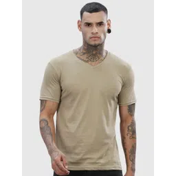 ADRO Men Solid V-Neck Cotton T-shirt-picture-12