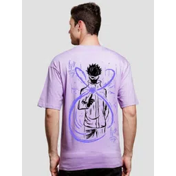 ADRO Men Typography Printed V-Neck Extended Sleeves Raw Edge T-shirt-picture-21