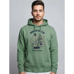 ADRO Mens 320 GSM Cotton Poly Fleece Hoodie Monsoon Bay Club Sailing Graphic Printed Hoodies-picture-39