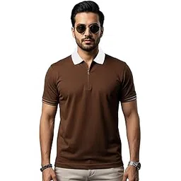 adro Mens Premium Cotton Polo T-Shirt | 220 GSM Soft Fabric | Casual Stylish Look | Zipper Polo Design Snow White Polo T Shirt | Polo Tshirt for All-Day Wear-picture-36