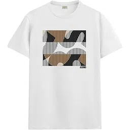 adro Men’s Regular Fit T-Shirt – Abstract Camo Lines Design | 180 GSM Cotton Lycra Casual Half Sleeve Round Neck Graphic Tee-picture-18