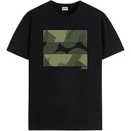 adro Men’s Regular Fit T-Shirt – Abstract Camo Lines Design | 180 GSM Cotton Lycra Casual Half Sleeve Round Neck Graphic Tee-picture-10