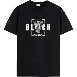 adro Men’s Regular Fit T-Shirt – Bold Block Vision BLVCK Design | 180 GSM Cotton Lycra Half Sleeve Graphic Tee-picture-20