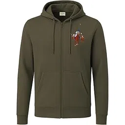 adro Men’s Regular Fit Zip-Up Hoodie for Man | 320 GSM Cotton Poly Fleece Zipper Sweatshirt with Soft Fabric & Printed Hoodies-picture-25