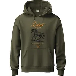 adro Zirelent Wildwood Valley Hoodie for Men | 320 GSM Cotton-Poly Fleece | Soft Feel, Skin-Friendly Printed Graphic, Warm Casual Sweatshirt with Kangaroo Pocket & Drawstring Hood-picture-26