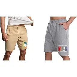 ads clothing Men's Cotton Blend Khaki Gray Casual Comfortable Summer Shorts-picture-11