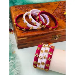 ADVIKA CREATIONS Set Of 2 Kundan-Studded Bangles-picture-17