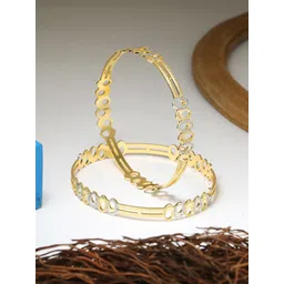 Adwitiya Collection Set Of 2 24 CT Gold-Plated Stone-Studded Bangles-picture-32