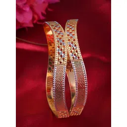 Adwitiya Collection Set Of 2 24CT Gold-Plated Bangles-picture-28
