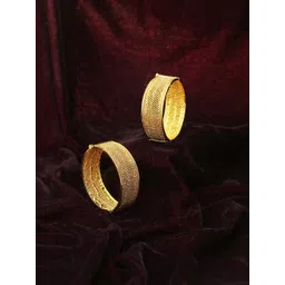 Adwitiya Collection Set Of 2 24K Gold-Plated Handcrafted Bangles-picture-24