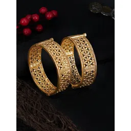Adwitiya Collection Set Of 2 Gold-Plated Bangles-picture-10