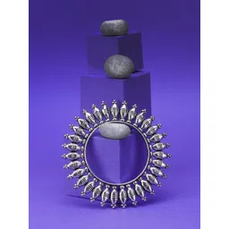 Adwitiya Collection Set of 2 Oxidised Silver Plated Handcrafted Bangles-picture-37