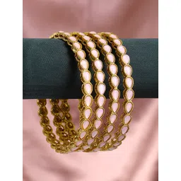Adwitiya Collection Set Of 4 Gold-Plated Stone-Studded Bangles-picture-31