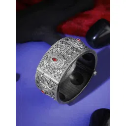 Adwitiya Collection Silver-Plated & Stone-Studded Oxidised Bangle-picture-25