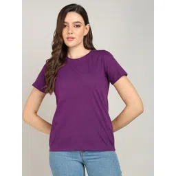 Adyavastram Women Solid Round Neck Cotton T-shirt-picture-28