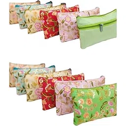 adyukta ethnics 2 chain embroidery pouch 9 x 5 inch-red pack of 12-picture-54