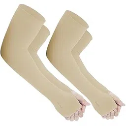 aenon fashion is my passion Arm Sleeves for Men & Women UV Protection Hand Sleeves with Thumb for Boys & Girls Sun Protection Sleeves for Men Arm Sleeves for Women for Running, Hand Cover for Bike Riding Nylon Gray 1set-picture-25