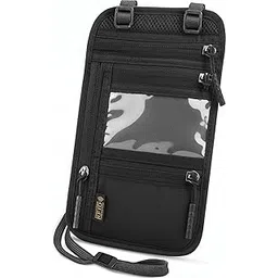 aepigo Fabric Travel Neck Wallet with RFID Blocking Â“ Passport Holder Neck Pouch for Passport Bag Men and Women to Keep Documents Safe (Color_Black, 23.5 Cm, 2 Cm)-picture-49