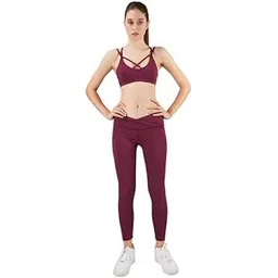 aer Women's Svelte Bra and Svelte Crossover Waist Leggings Nylon Lycra Blend Coordinated Active Set for Streamlined Daily Movement-picture-36