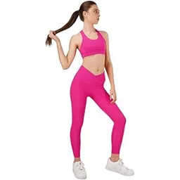 aer Women's Svelte Bra and Svelte Crossover Waist Leggings with Pockets Nylon Lycra Blend Active Set with Flexible Storage Utility-picture-25