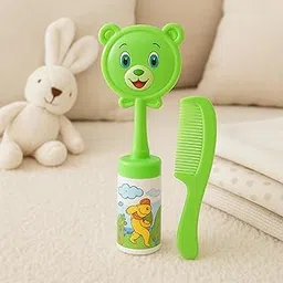AEREX Newborn Baby Comb & Soft Brush Set | Natural Soft Bristles Grooming Hair Care Products for Babies | Infants | Baby Brush Set | Ideal for Baby Grooming Set | Perfect Baby Gift (Green)-picture-14
