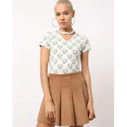 aero jeans womens Floral Print Choker-Neckline Top-picture-51