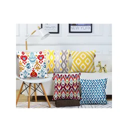 AEROHAVEN Blue & Red Set of 5 Ethnic Motifs Square Cushion Covers-picture-32