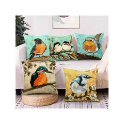 AEROHAVEN Green Yellow & White Set of 5 Quirky Velvet Square Cushion Covers-picture-15