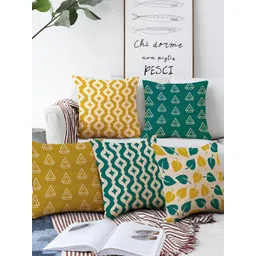 AEROHAVEN Multi Color Set Of 5 Geometric Printed Square Cushion Covers-picture-25