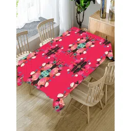 AEROHAVEN  Pink Floral Printed 4-Seater Rectangular Table Cover-picture-10