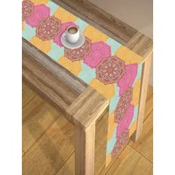 AEROHAVEN Pink Printed 4 Seater Poly Matte Table Runner image 1