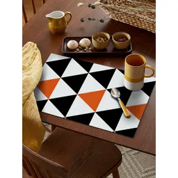 AEROHAVEN Set Of 4 Orange  Geometric Printed Table Placemat-picture-25