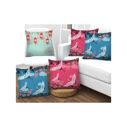 AEROHAVEN Set of 5 Blue & Pink Square Printed Cushion Cover-picture-27