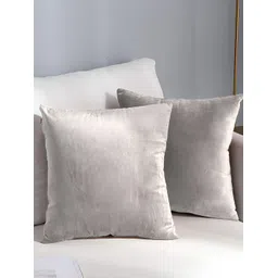 AEROHAVEN Silver Toned 2 Pieces Reversible Velvet Square Cushion Covers-picture-22