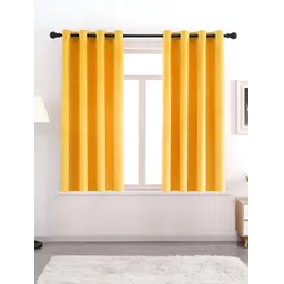 AEROHAVEN Yellow 2 Pcs Room Darkening Eyelet Window Curtains-picture-11